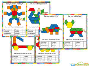 🟧🔺🟡 FREE Printable Shape Pattern Block Templates Math Activity