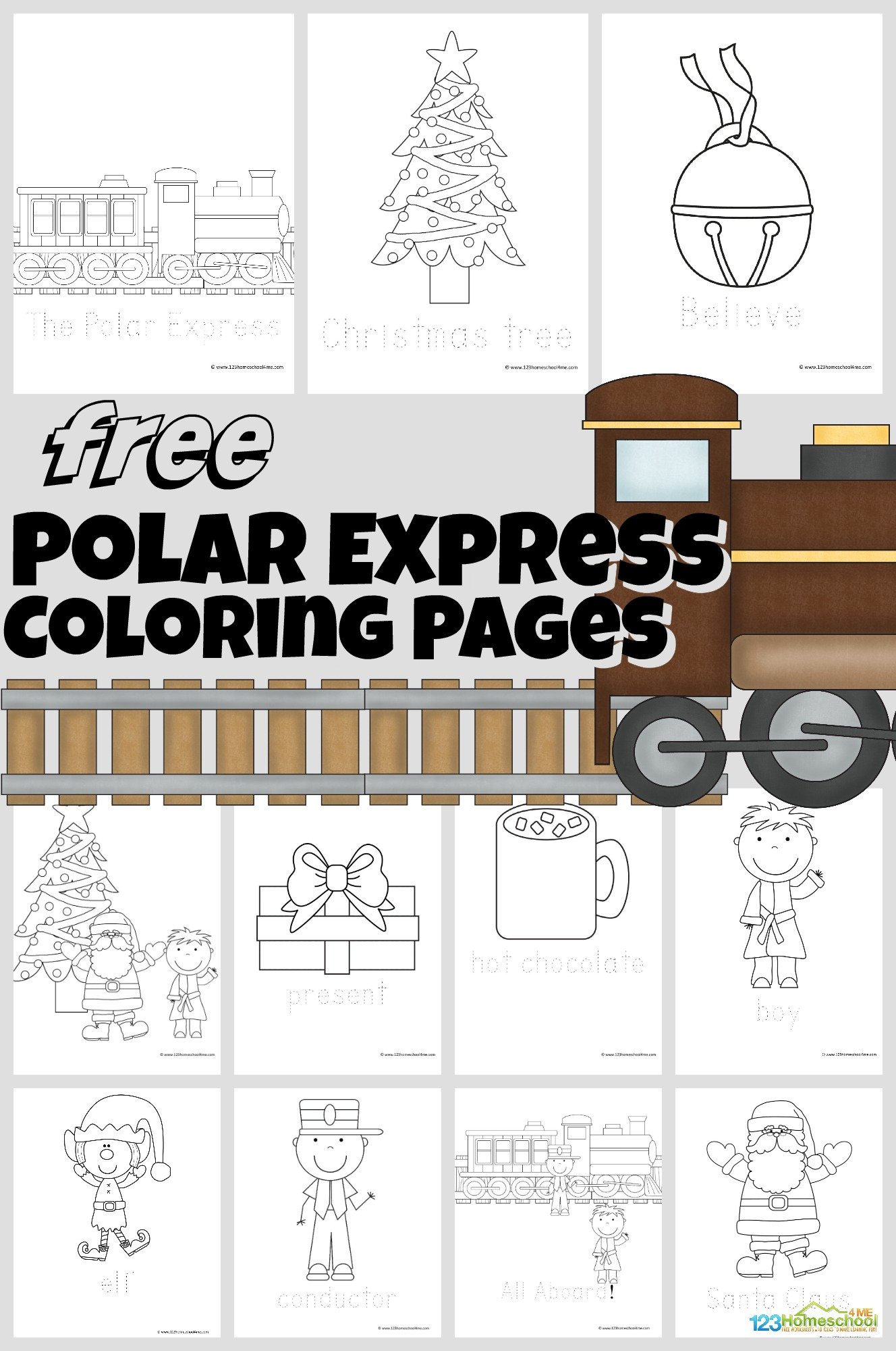 polar express train coloring pages