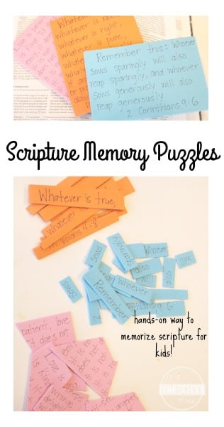Scripture Memory Puzzles - help kids memorize Bible verses with this fun, hands on activity for kids. (Sunday school, Bible, 2nd grade, 3rd grade, 4th grade) Scripture Memory Puzzles - help kids memorize Bible verses with this fun, hands on activity for kids. (Sunday school, Bible, 2nd grade, 3rd grade, 4th grade)