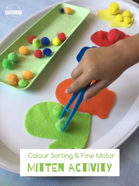 Color Sorting Fine Motor Mitten Match for Preschoolers Color Sorting Fine Motor Mitten Match for Preschoolers