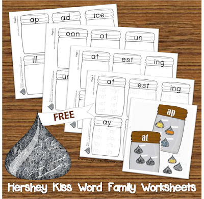 Hershey Kiss Word Family Worksheets Hershey Kiss Word Family Worksheets