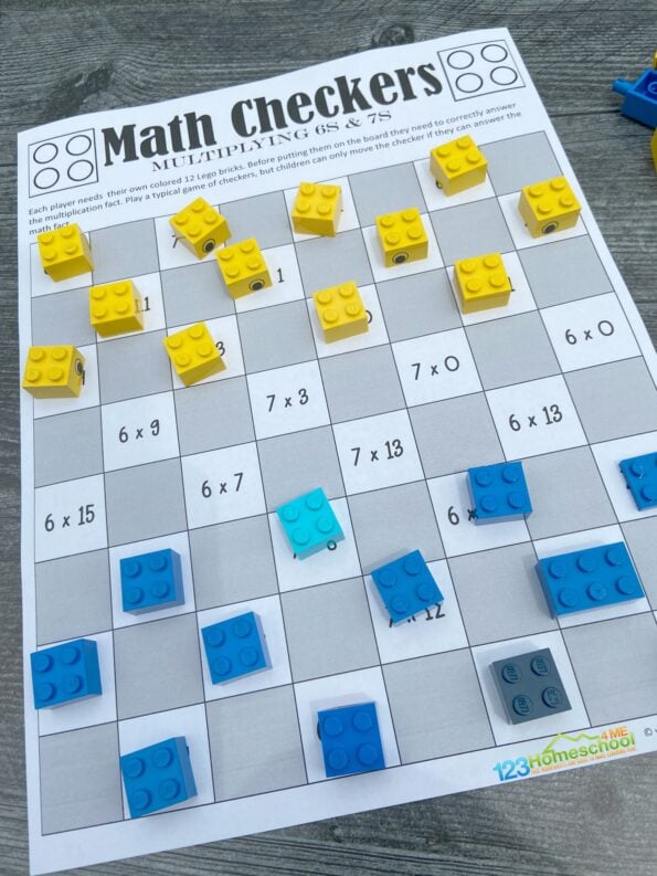 FREE Multiplication Checkers Printable Math Games