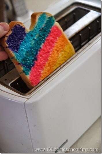 make beautiful, yummy Rainbow Milk Toast with kids using just 3 simple ingredients!