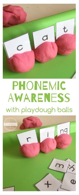Phoenimic Awareness Educational Activity with Playdough Balls - this is such a great educational activity for Preschool, PreK, Kindergarten, 1st grade, 2nd grade, and 3rd grade kid to teach phonics Phoenimic Awareness Educational Activity with Playdough Balls - this is such a great educational activity for Preschool, PreK, Kindergarten, 1st grade, 2nd grade, and 3rd grade kid to teach phonics