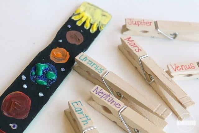 Paint stick solar system project for kids of all ages