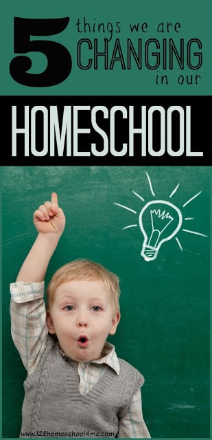 5 things we are changing in our homeschool this year - great suggestions! We are going to have to try some of these homeschooling ideas to get organized 5 things we are changing in our homeschool this year - great suggestions! We are going to have to try some of these homeschooling ideas to get organized