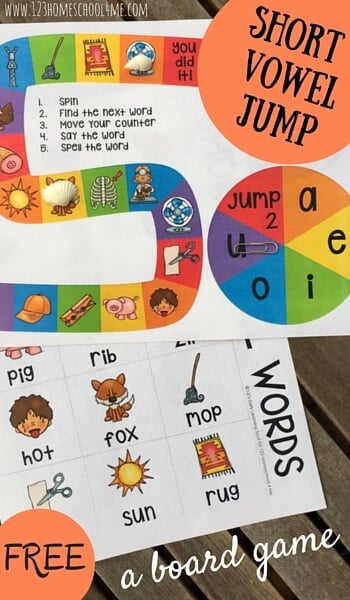 Short Vowel Board Game