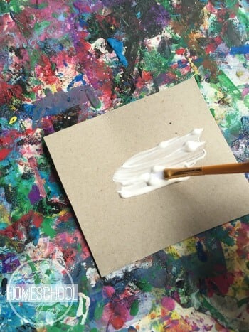paint the cardboard piece with glue paint the cardboard piece with glue