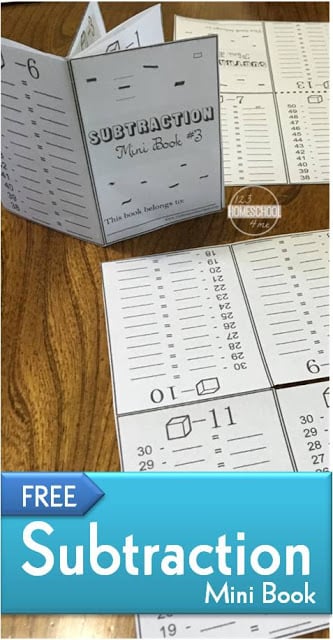 subtraction worksheets minibook