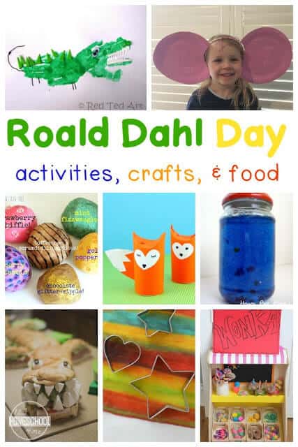 Roald Dahl Day is celebrated around the world on September 13th. The fun holiday is a celebration of  all the amazing Roald Dahl books such as Charlie and the Chocolate Factory among many others. Have fun celebrating with these Roald Dahl Craft Ideas. We've included lots of Roald Dahl craft activities by book that your preschool pre k, kindergarten, first grade, and 2nd grade student will love!