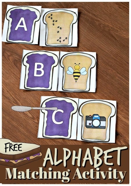 Kids are going to love this fun peanut butter and jelly activity where students will match jelly letters with peanut butter initial sounds. This beginning sounds match is perfect for anytime, but especially as a back to school activity or first week of school activity with preschool, pre-k, and kindergarten age students who are learning their letters and the sounds they make. Simply print the beginning sounds activity and you are ready to play and learn! 
