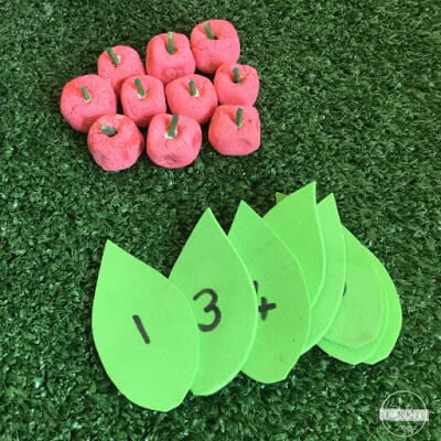 DIY apple manipulatives for ten frame activity DIY apple manipulatives for ten frame activity