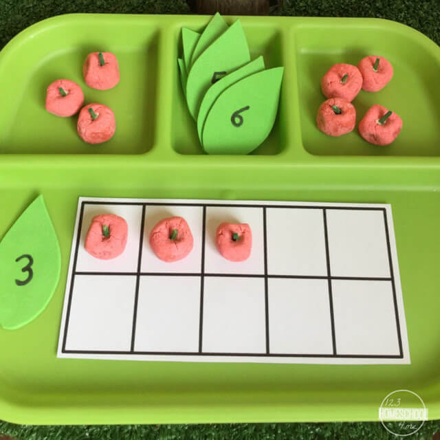 apple counting activity for toddler, preschool, prek, kindergarten apple counting activity for toddler, preschool, prek, kindergarten