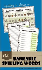 FREE Money Spelling Words Activity