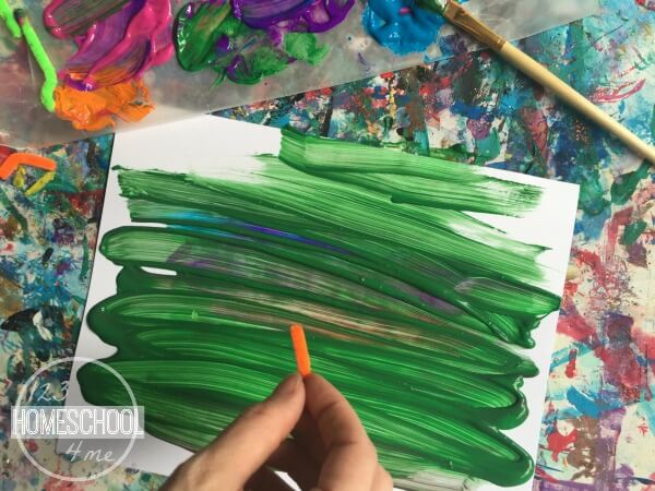 spread green tempera paint over the top spread green tempera paint over the top