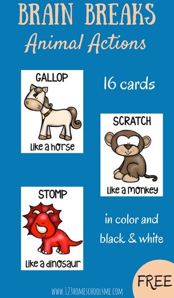 Brain Break FREE Activity Cards. #fhdhomeschoolers #freehomeschooldeals #brainbreaks #activitycards #brainbreakcards #brainbreakctivities