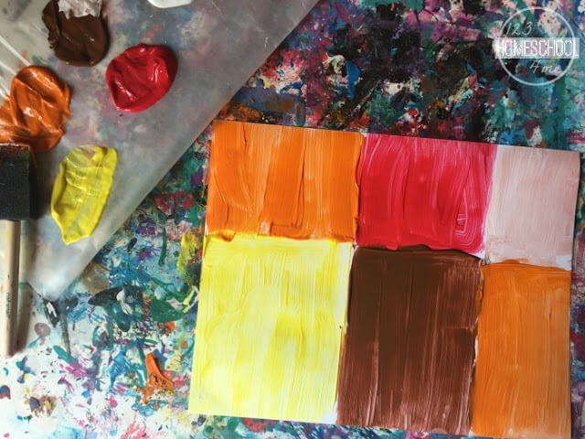 using fall colors paint squares on your card stock or canvas using fall colors paint squares on your card stock or canvas