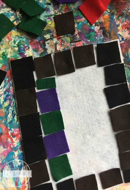 arrange squares by placing darker squares on the outside and lighter colors on the inside arrange squares by placing darker squares on the outside and lighter colors on the inside