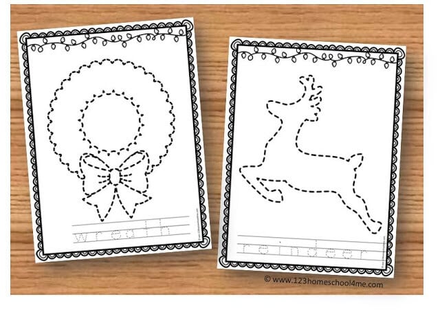 christmas printables with toddler preschool and kindergarten tracing pages christmas printables with toddler preschool and kindergarten tracing pages