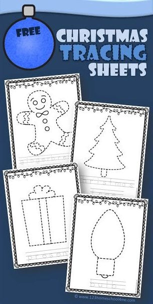 Christmas tracing printables