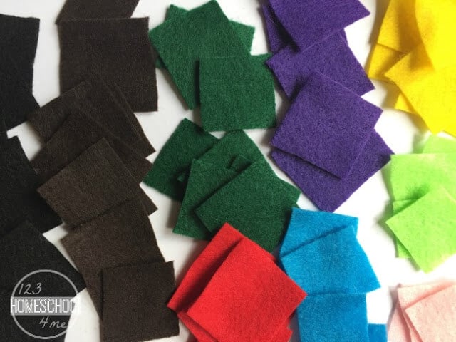 sort craft felt squares by color sort craft felt squares by color