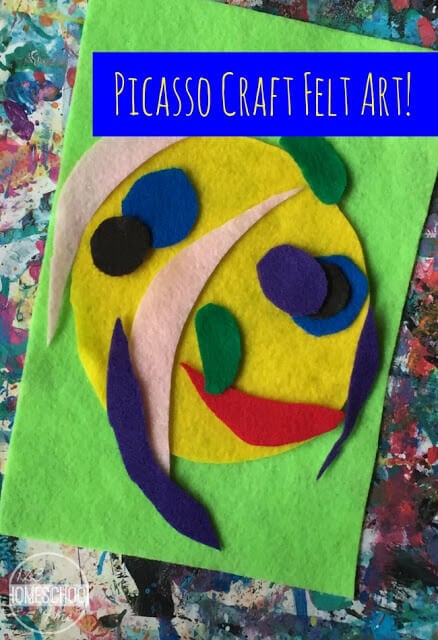 Picasso Portrait using felt - such a fun art project for kids learning about famous artists in homeschool, preschool, kindergarten, first grade, 2nd grade, 3rd grade, 4th grade, and 5th grade kids. Picasso Portrait using felt - such a fun art project for kids learning about famous artists in homeschool, preschool, kindergarten, first grade, 2nd grade, 3rd grade, 4th grade, and 5th grade kids.