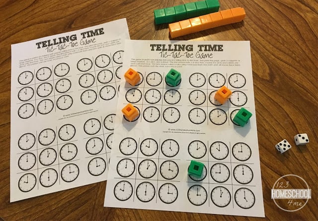 Telling Time Tic-Tac-Toe Game Telling Time Tic-Tac-Toe Game
