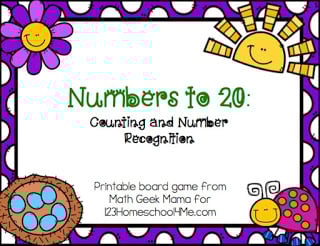 Spring Numbers to 20 Game Cover Spring Numbers to 20 Game Cover