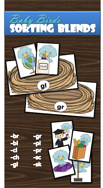 FREE Baby Birds Sorting Blends into the right nest is a fun, hands on learning activity to help kids get better at reading, spelling, and sounding out words with br, bl, cl, ch, gl, gr, pl, pr, sc, and sk. This educational activity is perfect for preschool, prek, kindergarten, 1st grade, 2nd grade (grade 1, homeschool, literacy centers) FREE Baby Birds Sorting Blends into the right nest is a fun, hands on learning activity to help kids get better at reading, spelling, and sounding out words with br, bl, cl, ch, gl, gr, pl, pr, sc, and sk. This educational activity is perfect for preschool, prek, kindergarten, 1st grade, 2nd grade (grade 1, homeschool, literacy centers)