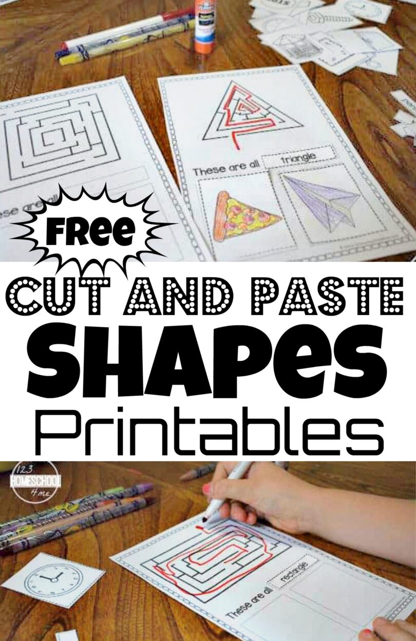 FREE Cut and Paste Shapes Printable