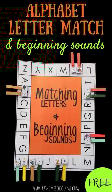 Alphabet Letter Matching Beginning Sounds Game