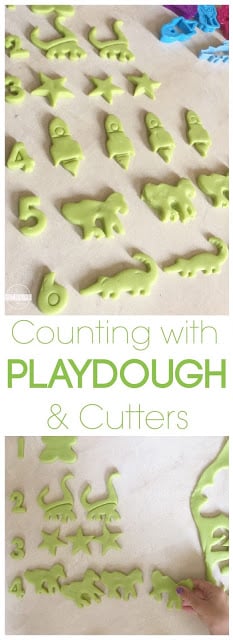 Counting with Playdough & Cookie Cutters Math activity for toddler, preschool, prek, kindergarten - super clever!! Counting with Playdough & Cookie Cutters Math activity for toddler, preschool, prek, kindergarten - super clever!!
