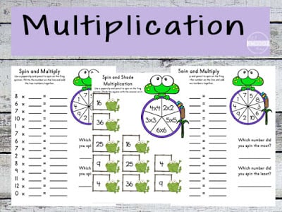frog multiplication math worksheets