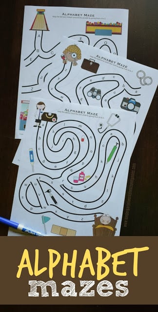 More Free Alphabet Mazes for preschool and kindergarten to practice letters More Free Alphabet Mazes for preschool and kindergarten to practice letters