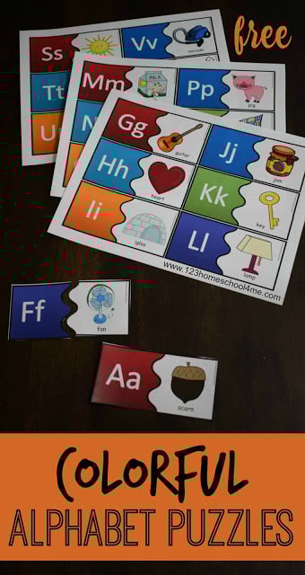 FREE Colorful Alphabet Puzzles make practicing ABC fun for preschool, prek, kindergarten age kids. (summer learning, back to school,homeschool) FREE Colorful Alphabet Puzzles make practicing ABC fun for preschool, prek, kindergarten age kids. (summer learning, back to school,homeschool)