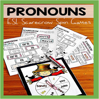 Enhance grammar practice this fall with our adorable free printable pronoun game featuring a fun scarecrow theme, perfect for kindergarten, first, and second graders, as well as ESL students!