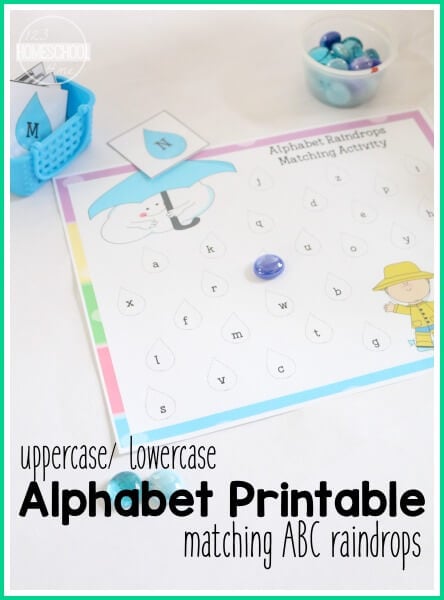 FREE ABC Raindrop Matching - this is such a fun alphabet activity to help preschool, prek, and kindergarten age kids to learn the corresponding upper case and lower case alphabet letters (homeschool, literacy center, spring) FREE ABC Raindrop Matching - this is such a fun alphabet activity to help preschool, prek, and kindergarten age kids to learn the corresponding upper case and lower case alphabet letters (homeschool, literacy center, spring)