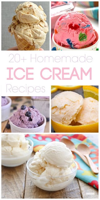 20 Homemade Ice Cream Recipes - so many different, easy-to-make and yummy recipes perfect to make with kids as a fun summer activity for kids ice-cream-recipe