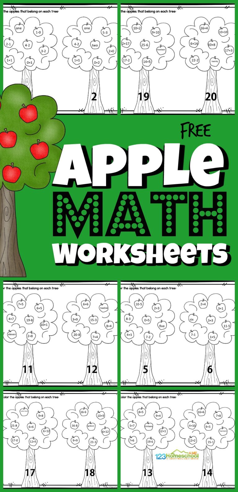 Apple Math Worksheets