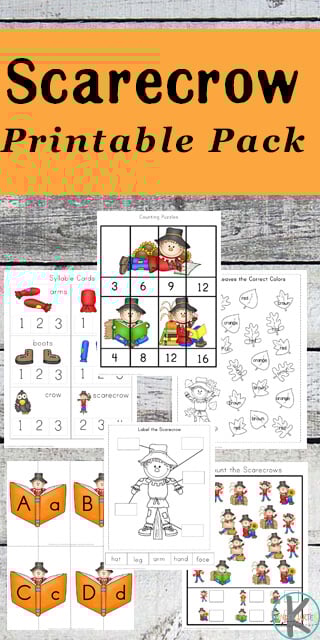 Free Scarecrow Printable Pack with counting, color words, alphabet, labeling, adding, subtracting, syllable counting, and so much more for preschool, prek, kindergarten, first grade Free Scarecrow Printable Pack with counting, color words, alphabet, labeling, adding, subtracting, syllable counting, and so much more for preschool, prek, kindergarten, first grade