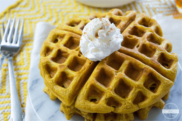 serve homemade pumpkin waffles with a dollup of whipped cream with a sprinkle of cinnamon on top serve homemade pumpkin waffles with a dollup of whipped cream with a sprinkle of cinnamon on top