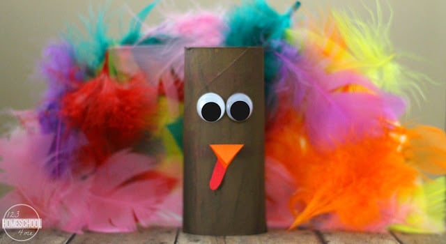 Paper Plate Turkey Craft with Feathers