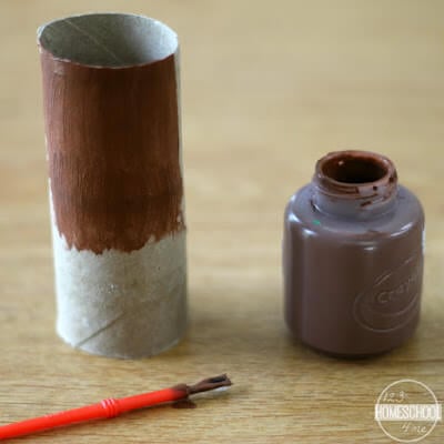 paint toilet paper roll brown for turkey craft