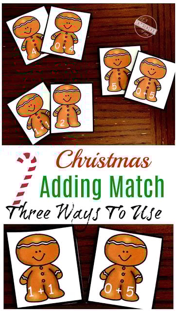 FREE Gingerbread Addition Game - There are 3 ways to play this Christmas Math Kindergarten! Use as a December Math Center to make learning fun. This makes practicing math fun for preschool and prek too. FREE Gingerbread Addition Game - There are 3 ways to play this Christmas Math Kindergarten! Use as a December Math Center to make learning fun. This makes practicing math fun for preschool and prek too.