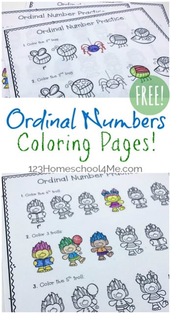 Printable Ordinal Numbers Chart