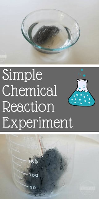 This Simple Chemical Reaction Experiment is a fun science experiment for kids of all ages that is perfect for a chemistry science fair projects. Perfect for preschool, kindergarten, and elementary school that is fun and easy and great for at home too. #chemicalreaction #scienceexperiment #science