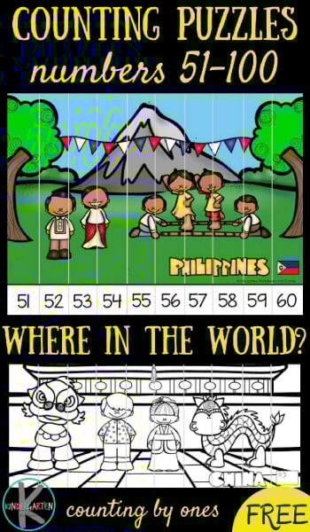 FREE Around the World Count to 100 Puzzles - this is such a fun kindergarten math activity for math centers, extra practice, homeschool to not only learn to count to 100, but also to learn abou The Philippines, Switzerland, Vietnam, New Zealand, china, and more! FREE Around the World Count to 100 Puzzles - this is such a fun kindergarten math activity for math centers, extra practice, homeschool to not only learn to count to 100, but also to learn abou The Philippines, Switzerland, Vietnam, New Zealand, china, and more!