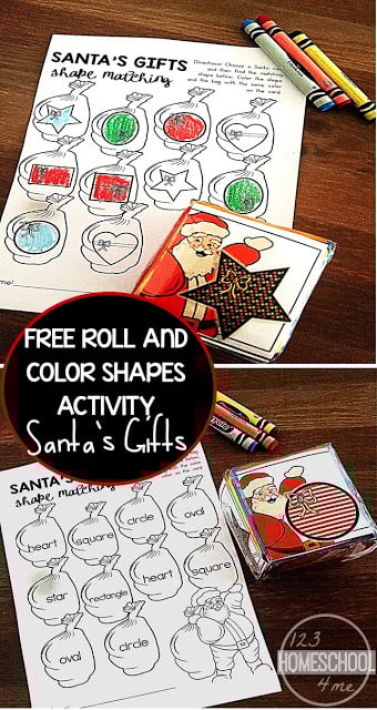 FREE Shapes Christmas Game - fun activity for helping preschool, kindergarten, first grade kids practice learning shapes (shapes worksheets) FREE Shapes Christmas Game - fun activity for helping preschool, kindergarten, first grade kids practice learning shapes (shapes worksheets)