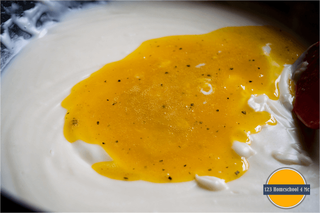make a rue with butter, flour, seasoning, and milk make a rue with butter, flour, seasoning, and milk