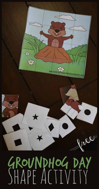 FREE Printable Groundhog Day Shape Activities is a fun way for preschool and kindergarten to practice identifying shapes with a fun themed activity. Perfect early math for February! FREE Printable Groundhog Day Shape Activities is a fun way for preschool and kindergarten to practice identifying shapes with a fun themed activity. Perfect early math for February!